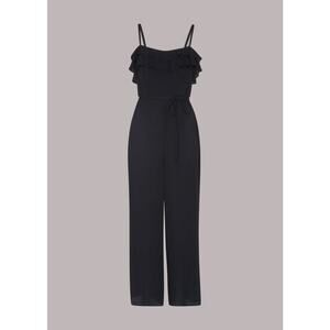 Whistles Mia Frill Detail Tank Jumpsuit - 16 Black